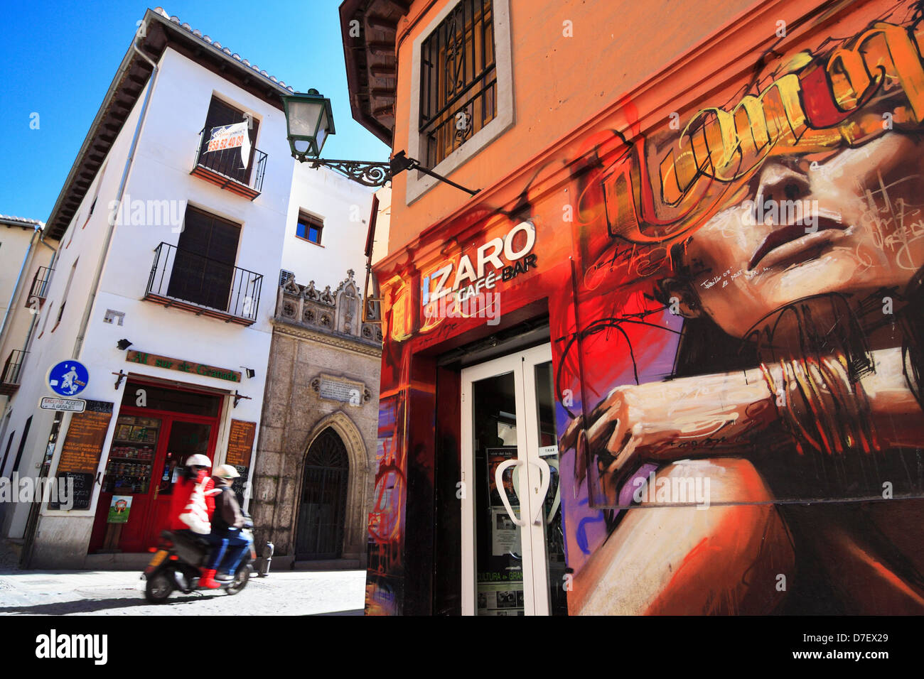 L'art du graffiti à l'Albaicin Grenade Espagne Banque D'Images