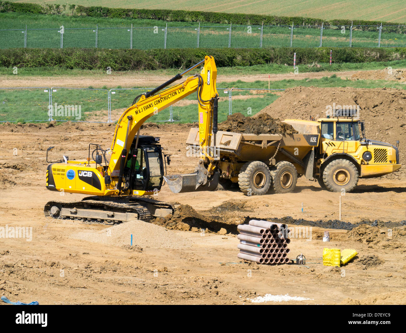Préparation du terrain pour la construction de logements, Grantham, Lincolnshire, Royaume-Uni Banque D'Images