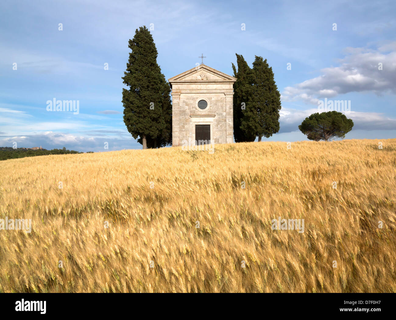 Vitaleta chapelle à San Quirico d'Orcia, Toscane, Italie Banque D'Images