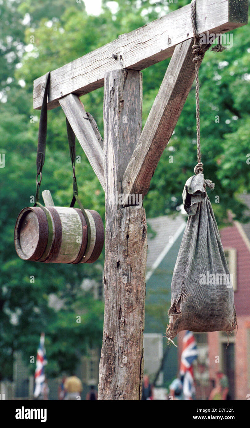 Whiskey et le stockage des aliments Colonial Williamsburg, Virginie whiskey, de l'alimentation, Banque D'Images