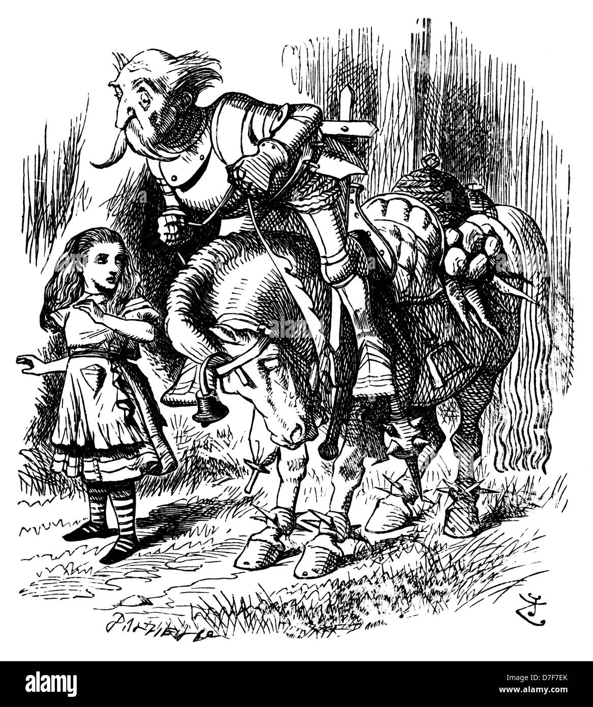 'C'est ma propre invention' - le chevalier blanc d'Alice à travers le miroir Banque D'Images