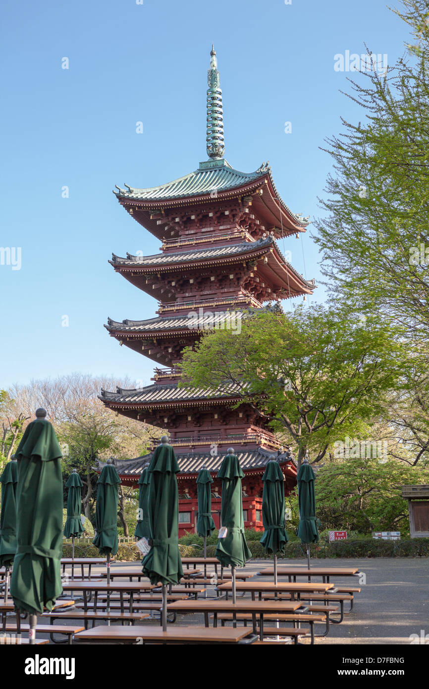 Kan'ei-ji (Kaneiji)est originale pagode à cinq étages du parc Ueno, Tokyo, Japon. Personne ne Banque D'Images