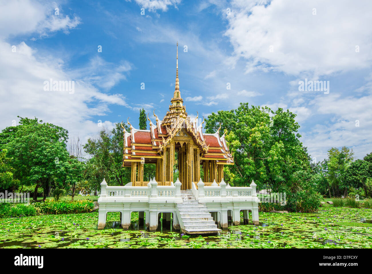 - Bungbua Lotus lagune à suanluangrama9 en Thaïlande. Banque D'Images