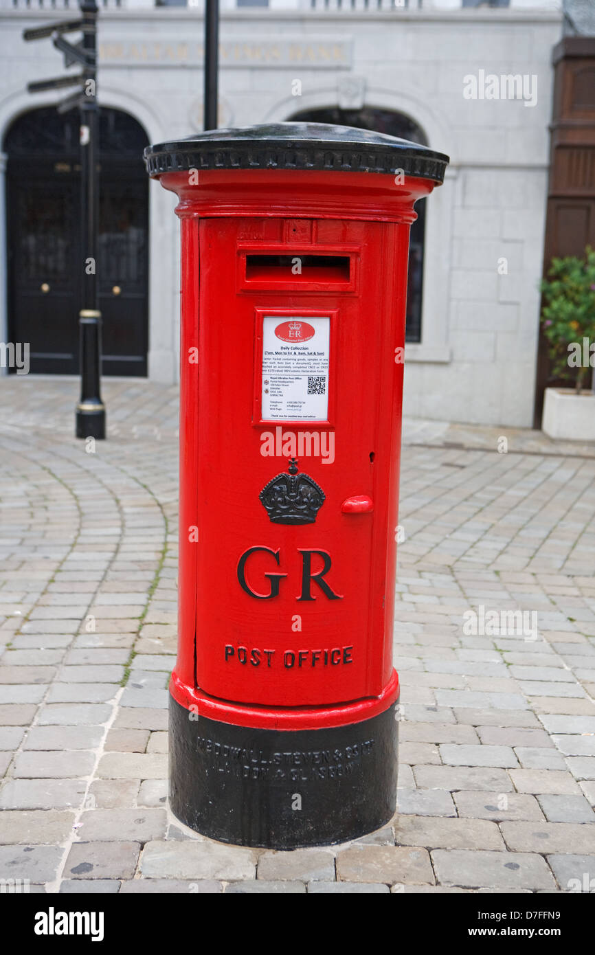 Une boîte rouge à Gibraltar Banque D'Images