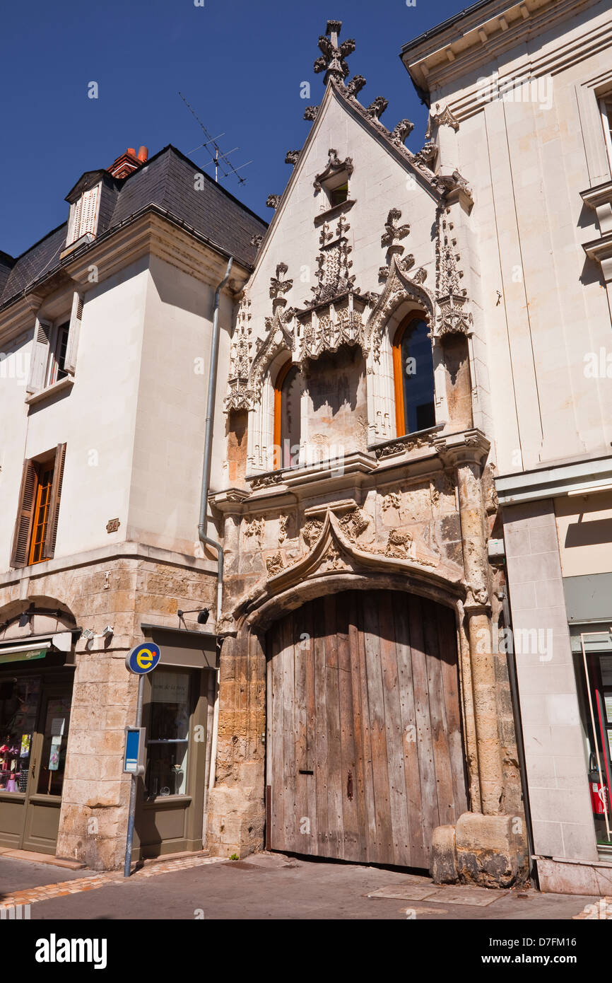 Les vestiges d'une ancienne chapelle ou l'église dans la rue du grand marché, Tours. Banque D'Images