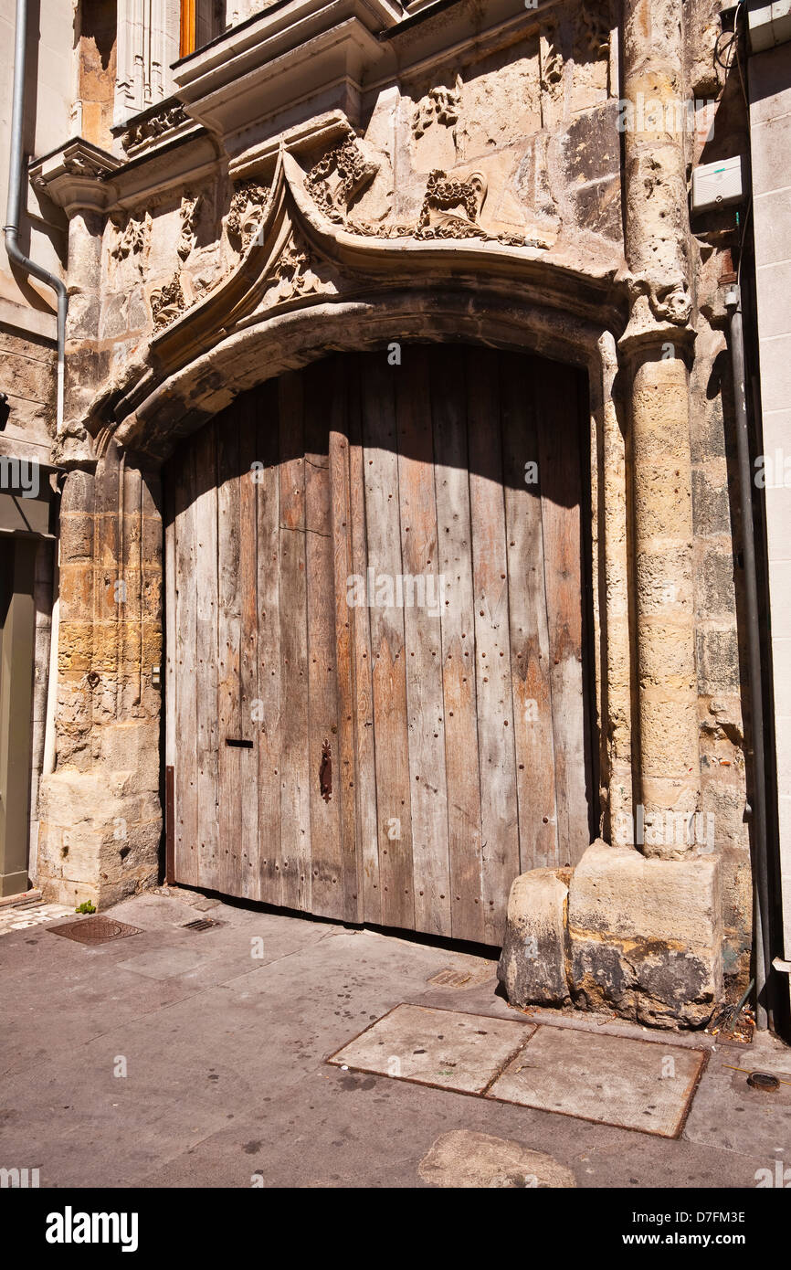 Les vestiges d'une ancienne chapelle ou l'église dans la rue du grand marché, Tours. Banque D'Images