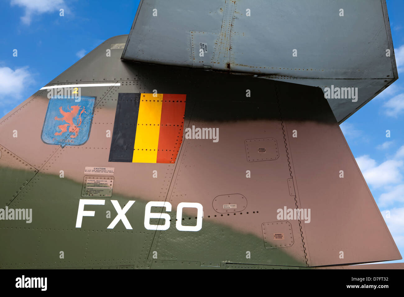 Détail d'une république F-105 Thunderchief ou sourd, belge, airforce Aircraft Collection Zweibrücken, Allemagne, Europe Banque D'Images