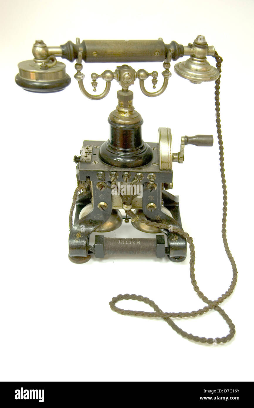 Téléphone à cadran ancien Banque D'Images