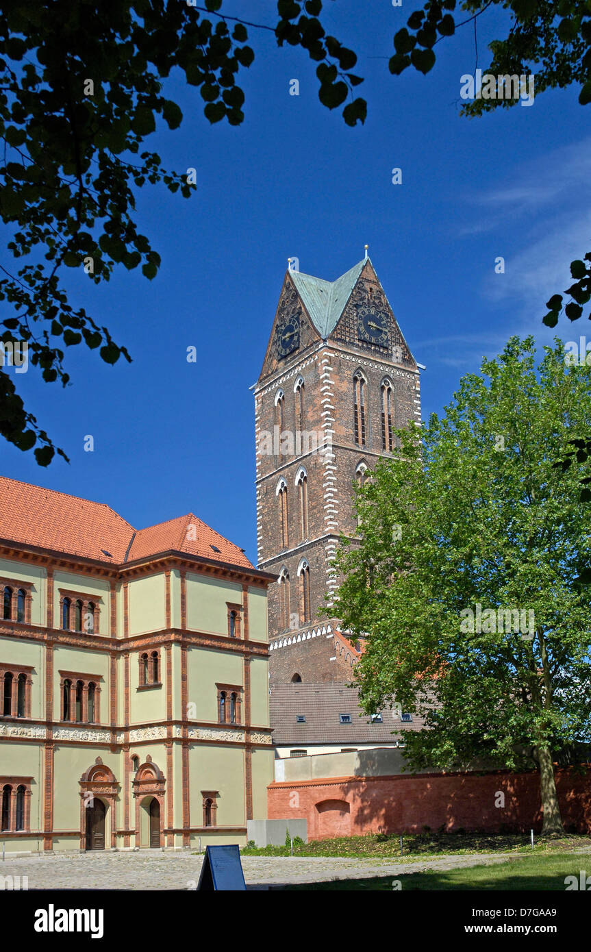 Le Mecklembourg Poméranie occidentale, l'Allemagne, Wismar, Saint Marien church Banque D'Images