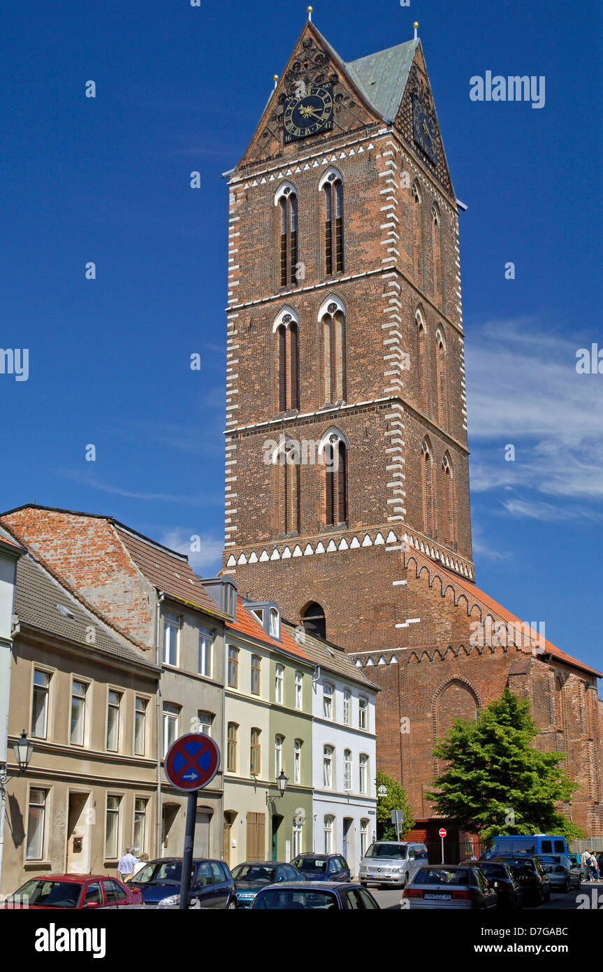 Le Mecklembourg Poméranie occidentale, l'Allemagne, Wismar, Saint Marien church Banque D'Images