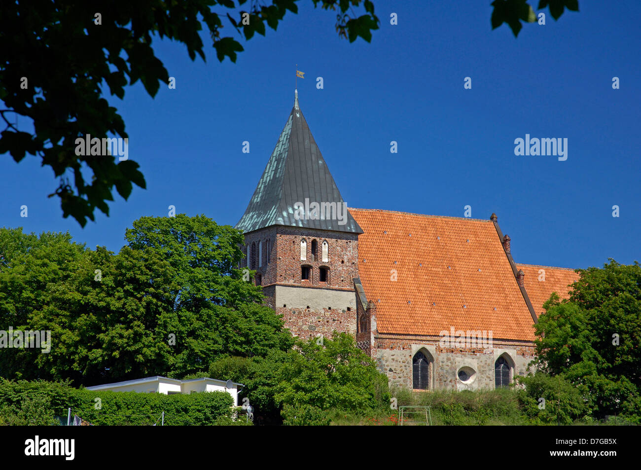 Allemagne, Bavière, île de Rügen, église en pierre des Bobbin Banque D'Images