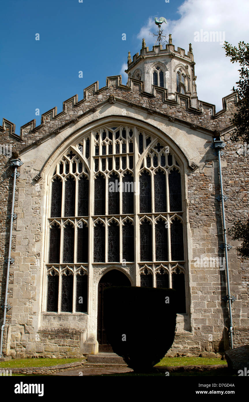 La fenêtre de l'Ouest, l'Eglise de Saint-André, Colyton, Devon, England, UK Banque D'Images