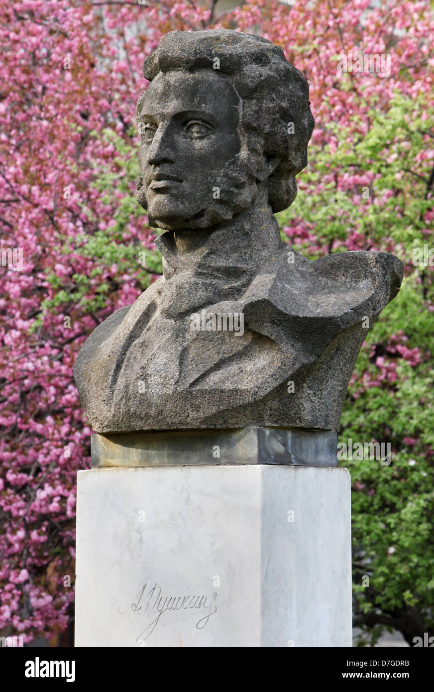 Monument au poète russe Pouchkine à Uzhgorod Banque D'Images