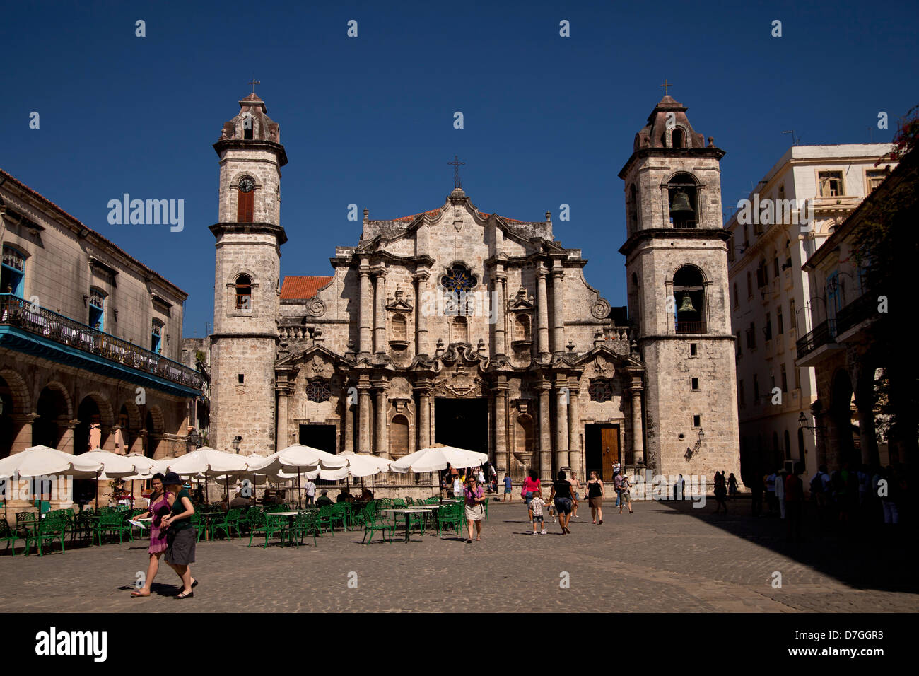 La cathédrale Catedral de San Cristobal sur la place Plaza de la Catedral de la vieille Havane La Habana Vieja, La Havane, Cuba, Caribbea Banque D'Images