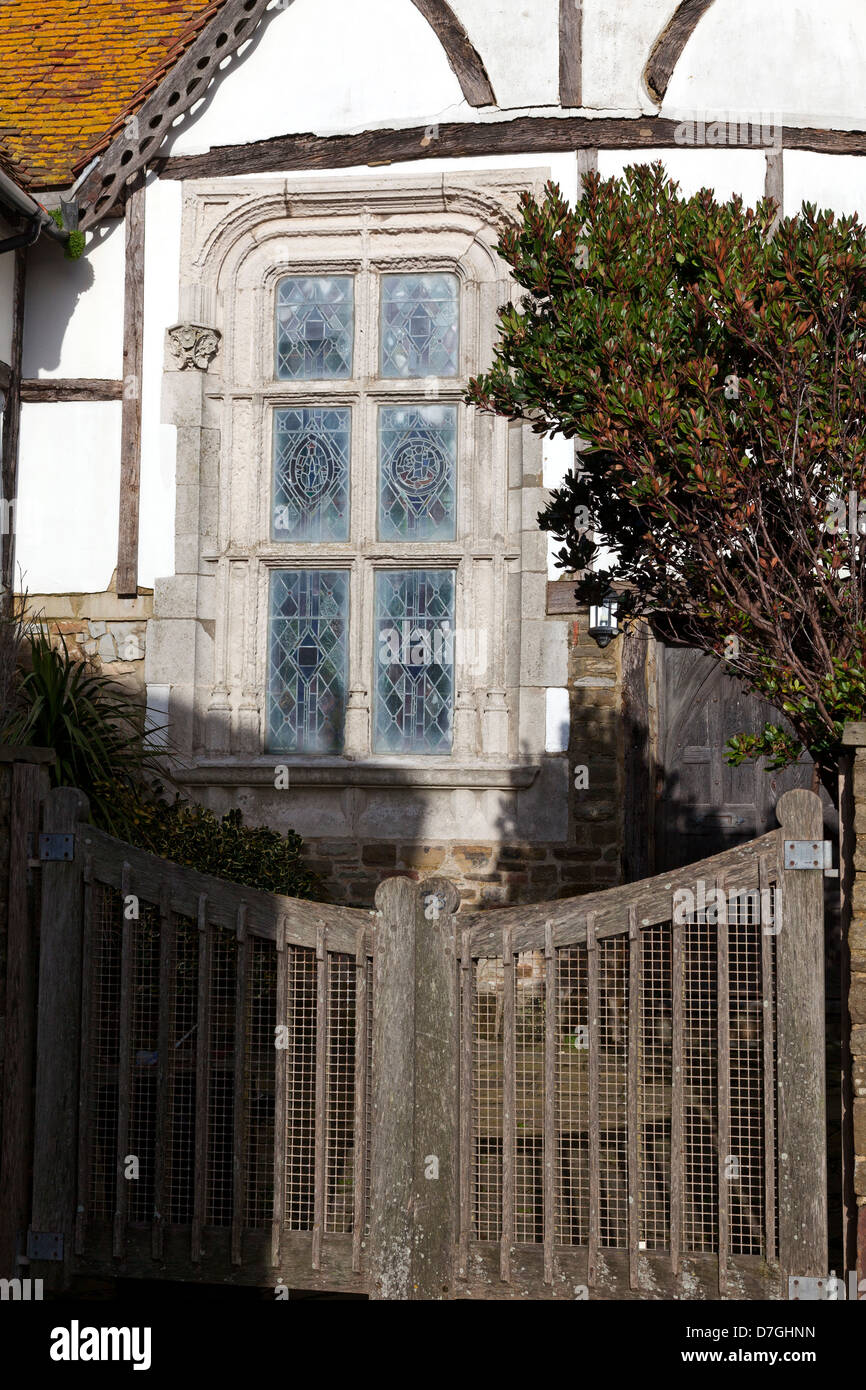 Façade maison médiévale à Pulpitt Gate, vieille ville de Hastings Banque D'Images