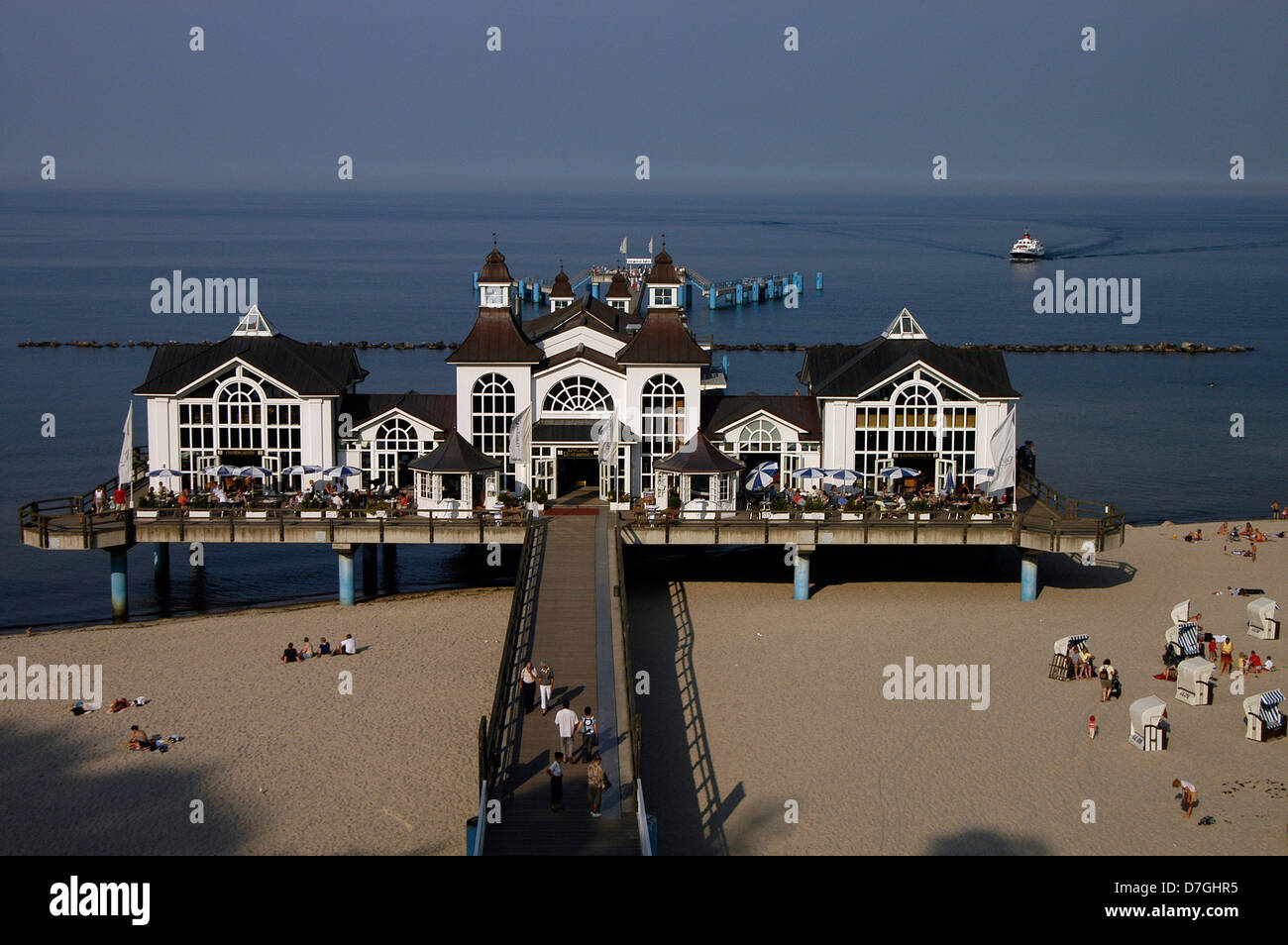 Île de Rügen, Sellin, mer, pont Seebrücke, Ruegen, Allemagne, mer Baltique Banque D'Images