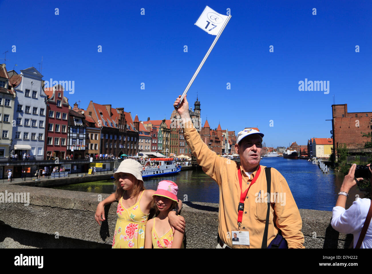 Visite guidée à proximité de Promenade at river, Motlawa Gdansk, Pologne Banque D'Images