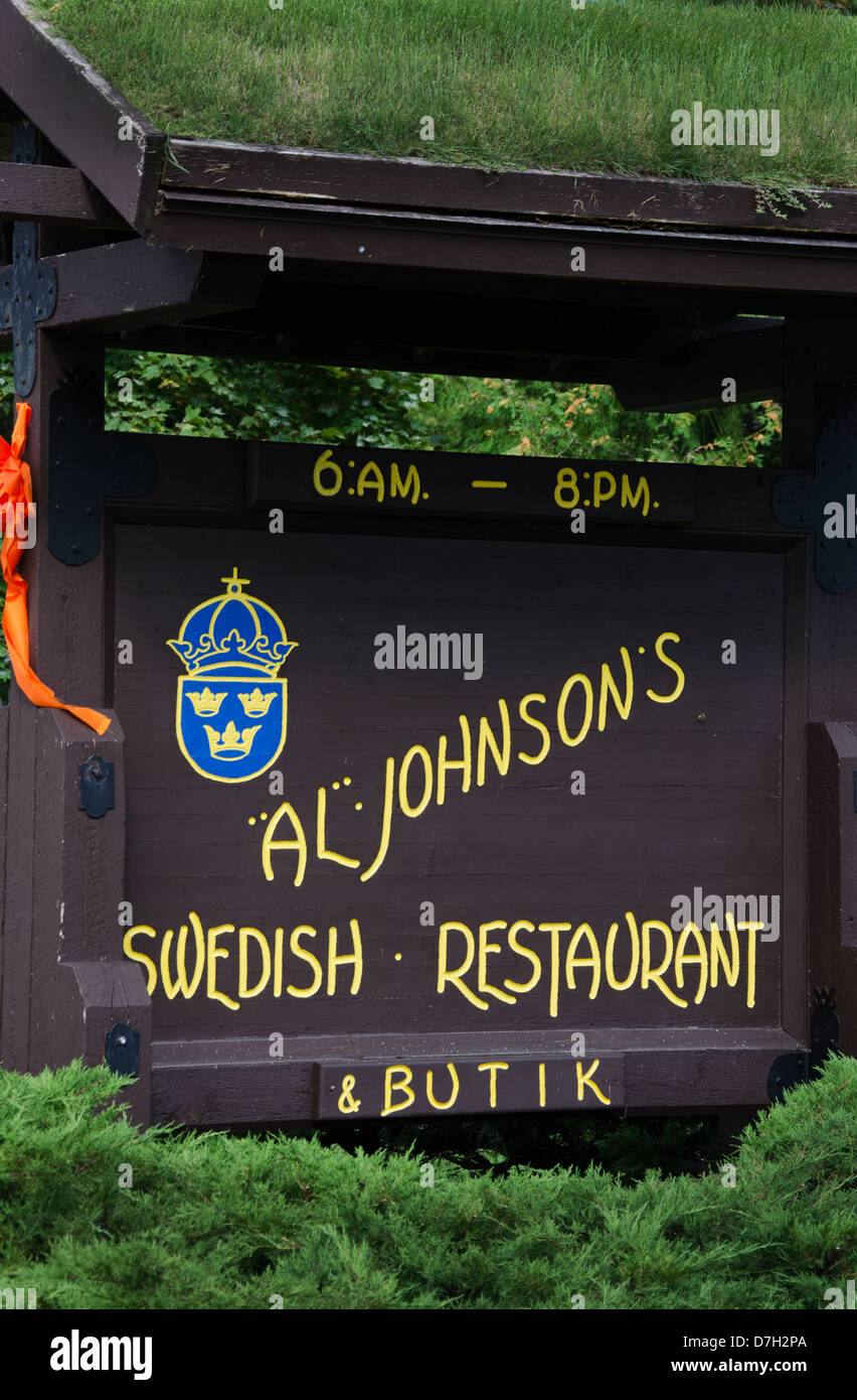 Al Johnson's Restaurant suédois dans le comté de porte Ville de Sister Bay, Wisconsin Banque D'Images