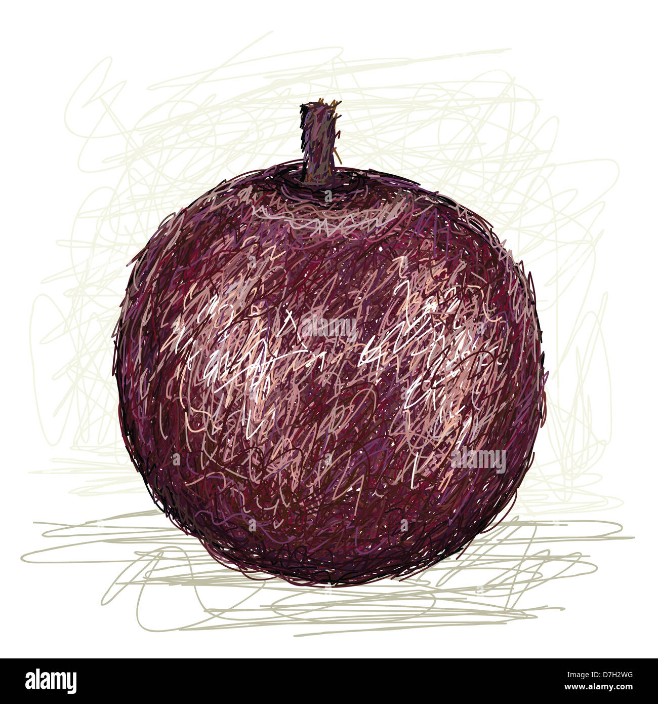 Illustration de star frais pomme fruit isolé en fond blanc Banque D'Images