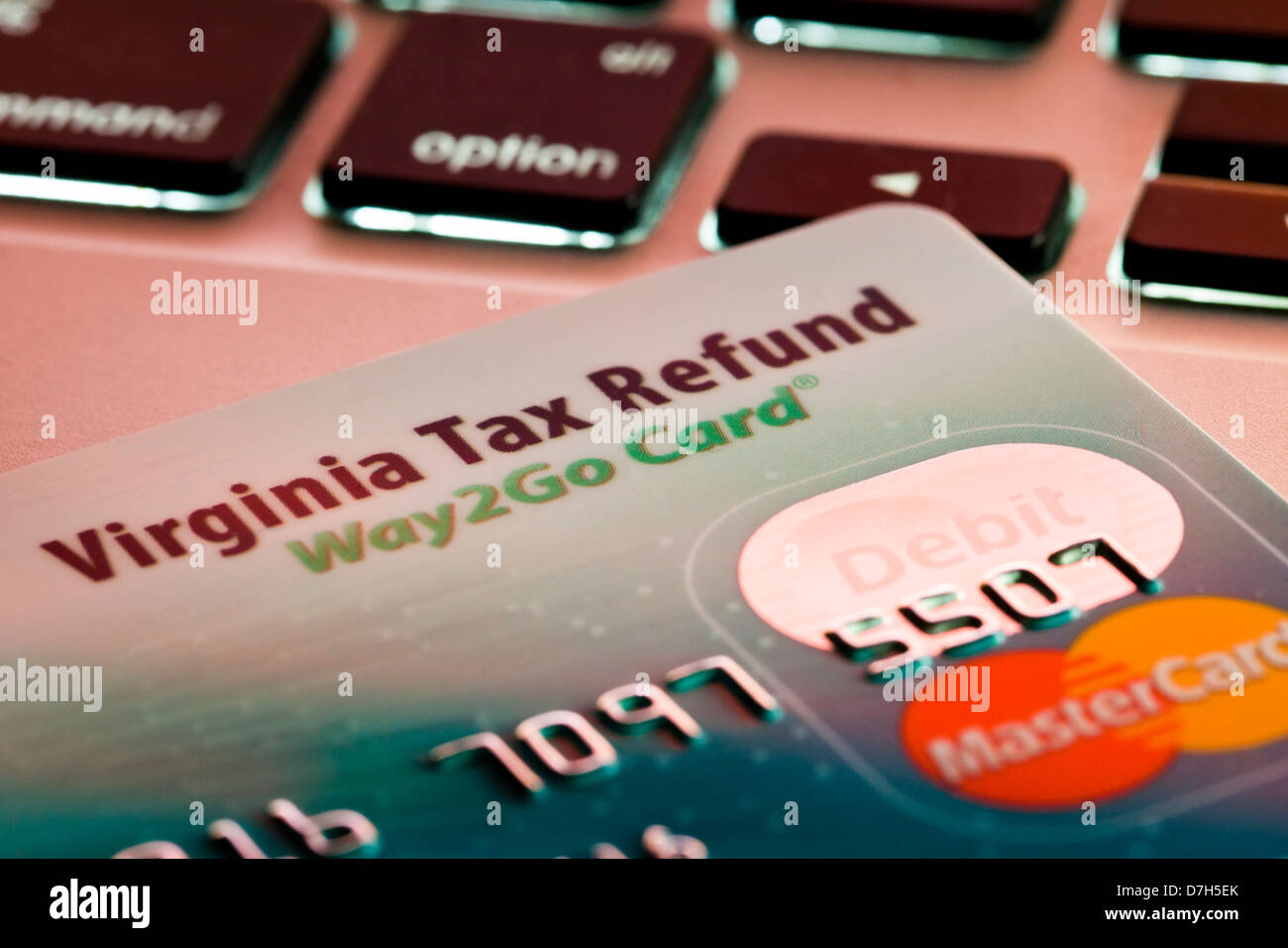 Virginia State tax refund carte de débit Banque D'Images