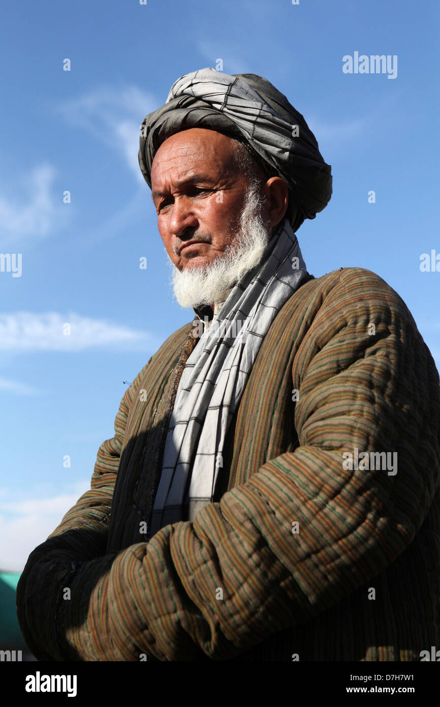 Un vieil homme afghane à Kunduz, Afghanistan Banque D'Images