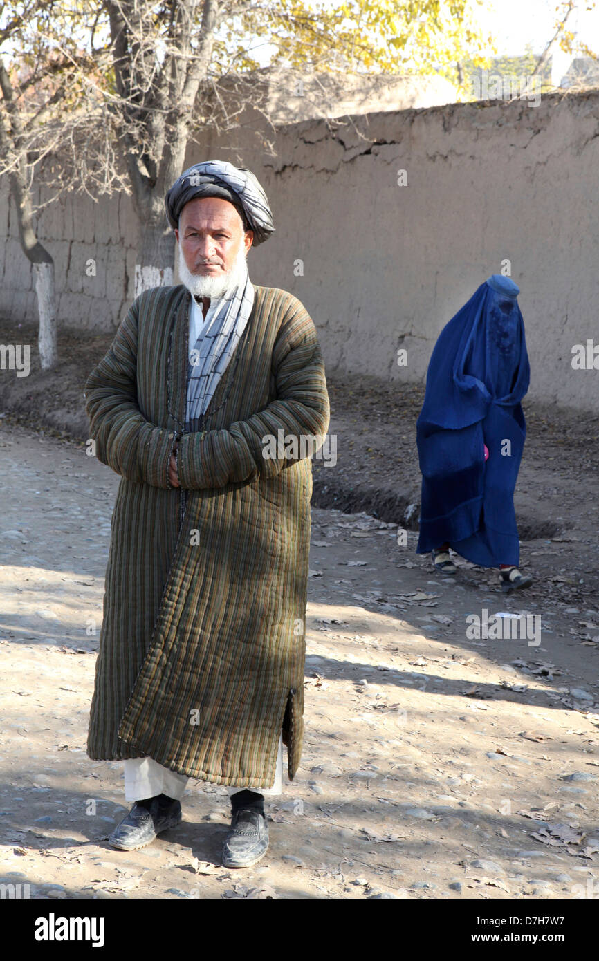 Un vieil homme afghane à Kunduz, Afghanistan Banque D'Images