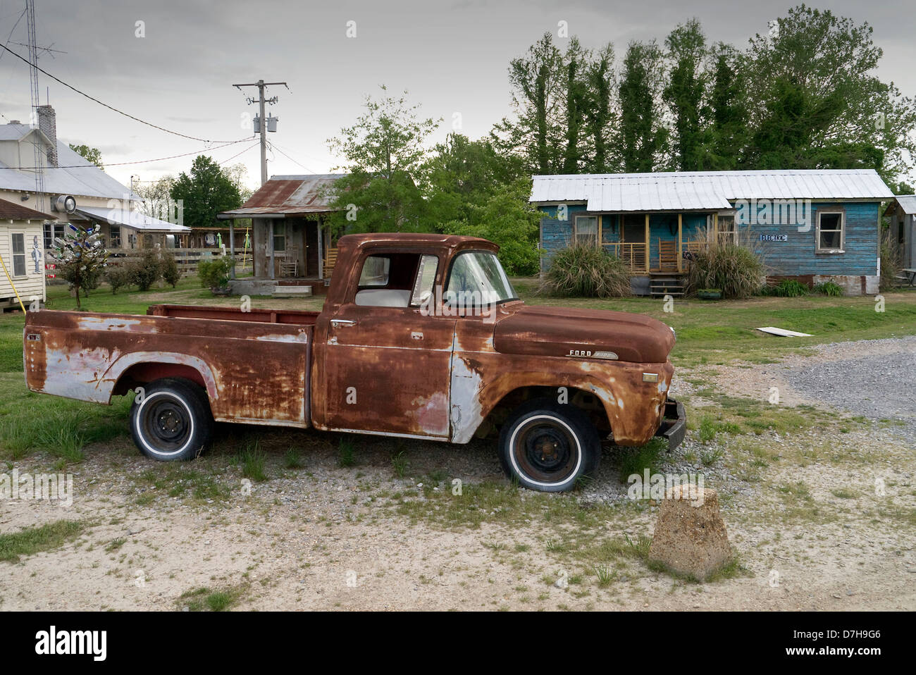 Vieux camion stationné à la préservation Hopson Clarksdale Mississippi USA Entreprise Banque D'Images