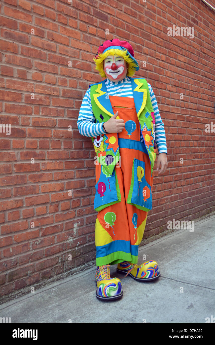 Jose, un mexicain-américain clown photographié dans le Queens, New York Banque D'Images