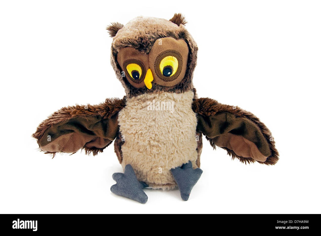Poupée jouet marionnette owl poilue Banque D'Images