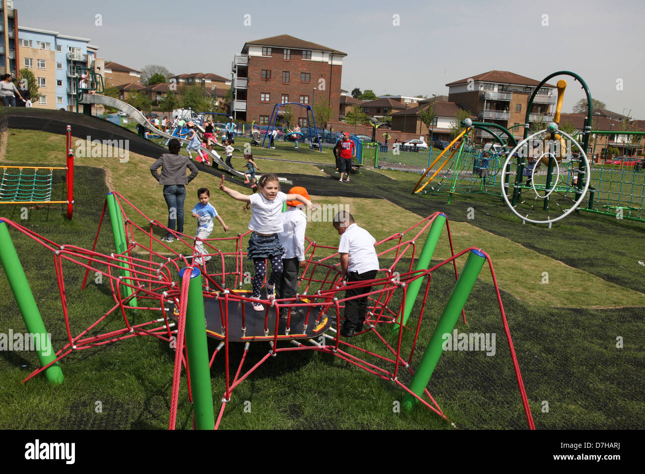 Aire de jeux pour enfants, Chalkhill Estate, Wembley Banque D'Images