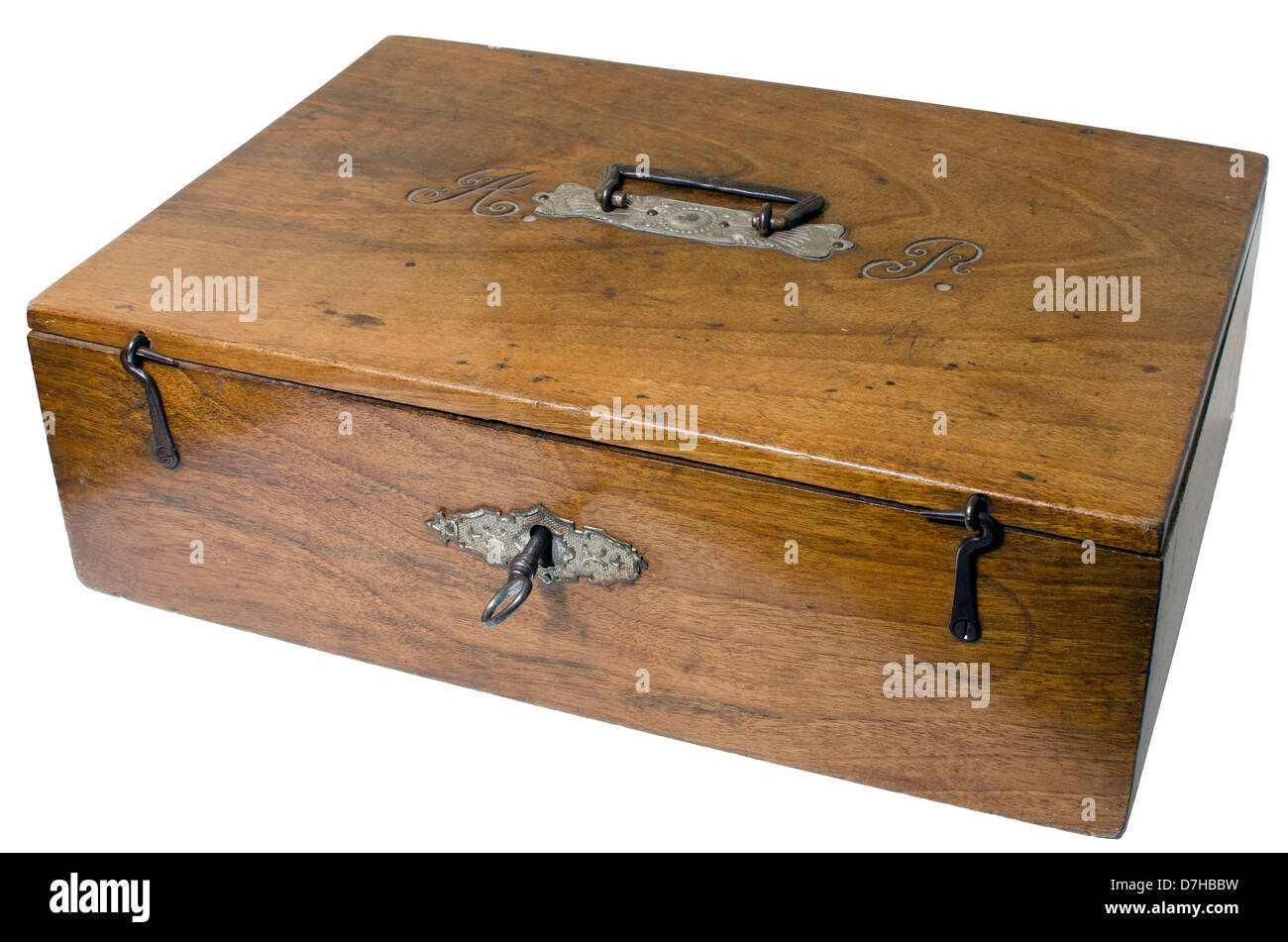 Vieille boîte en bois pour garder les objets personnels Banque D'Images