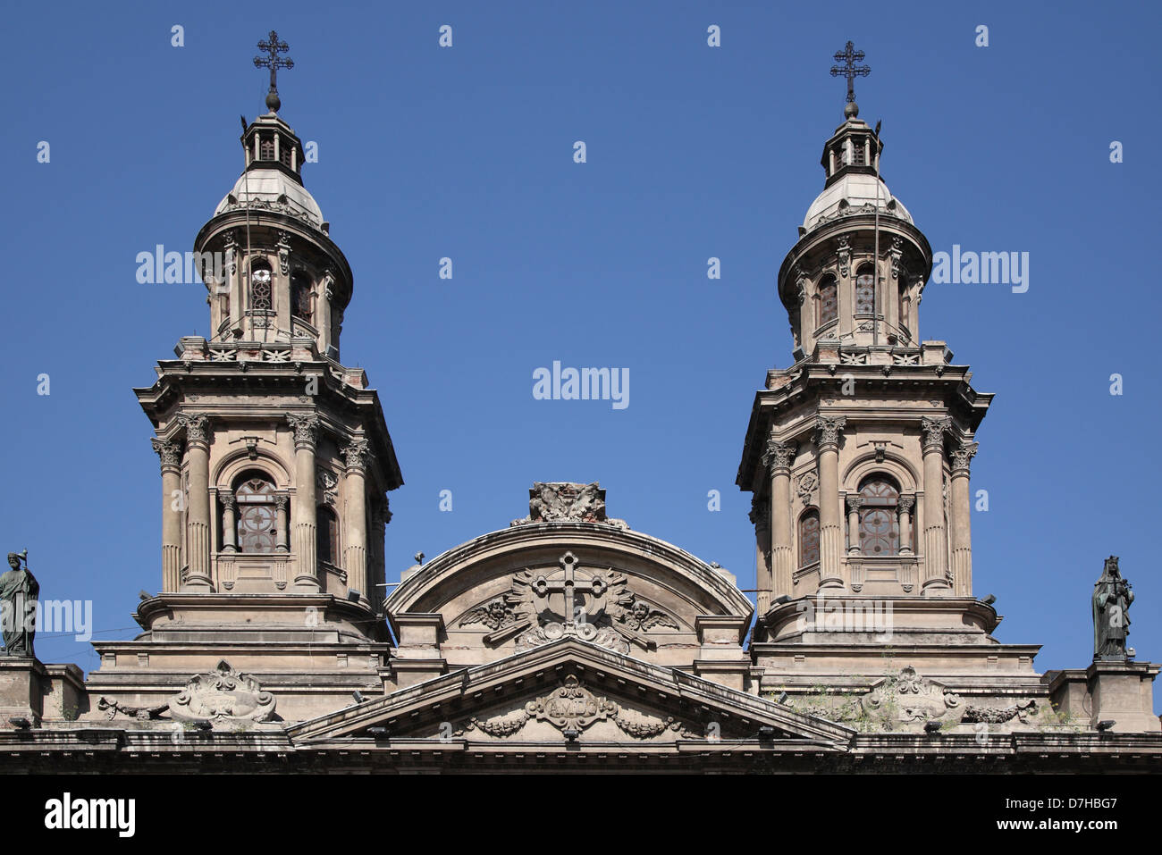Santiago de Chile la Plaza de Armas Cathédrale Banque D'Images