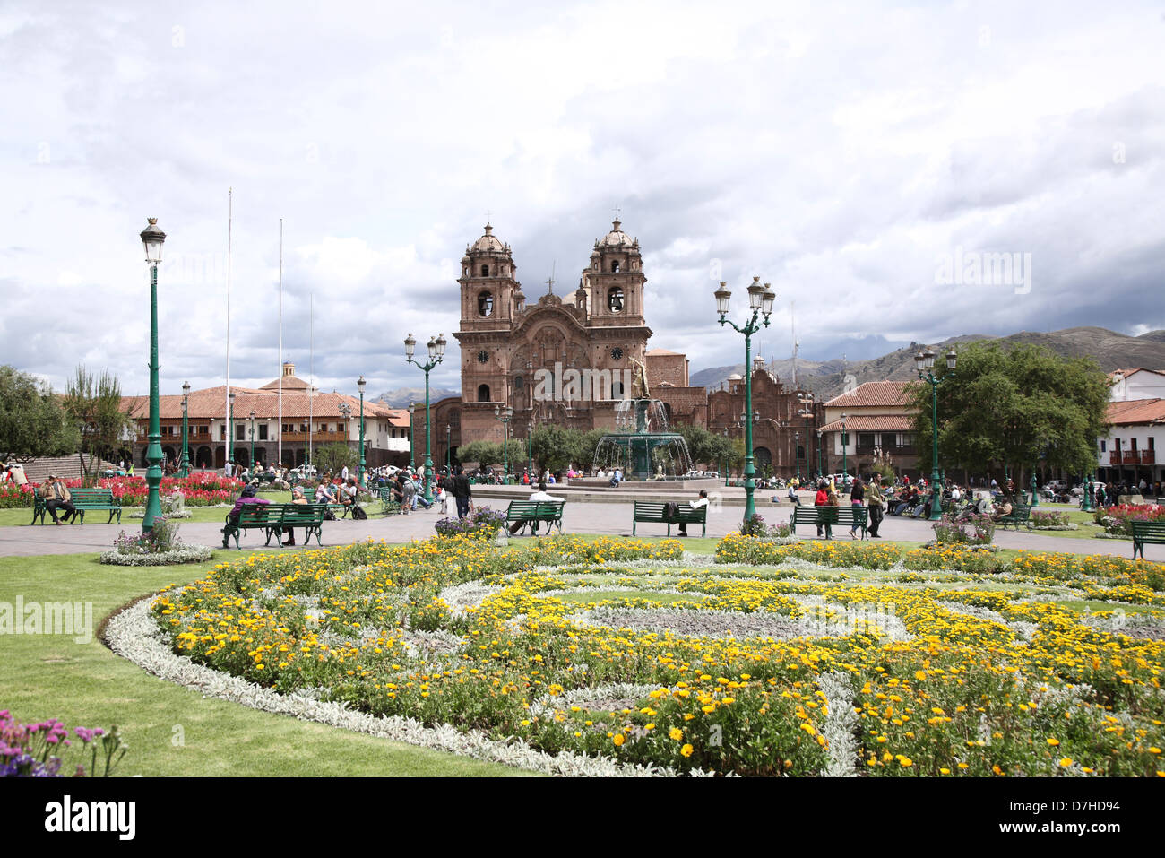 Pérou Cusco Plaza de Armas, l'église de La Compania'église de la Compania Banque D'Images