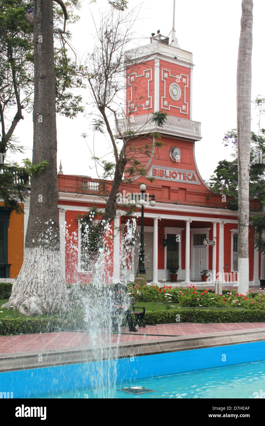Pérou Lima Barranco Biblioteca Banque D'Images
