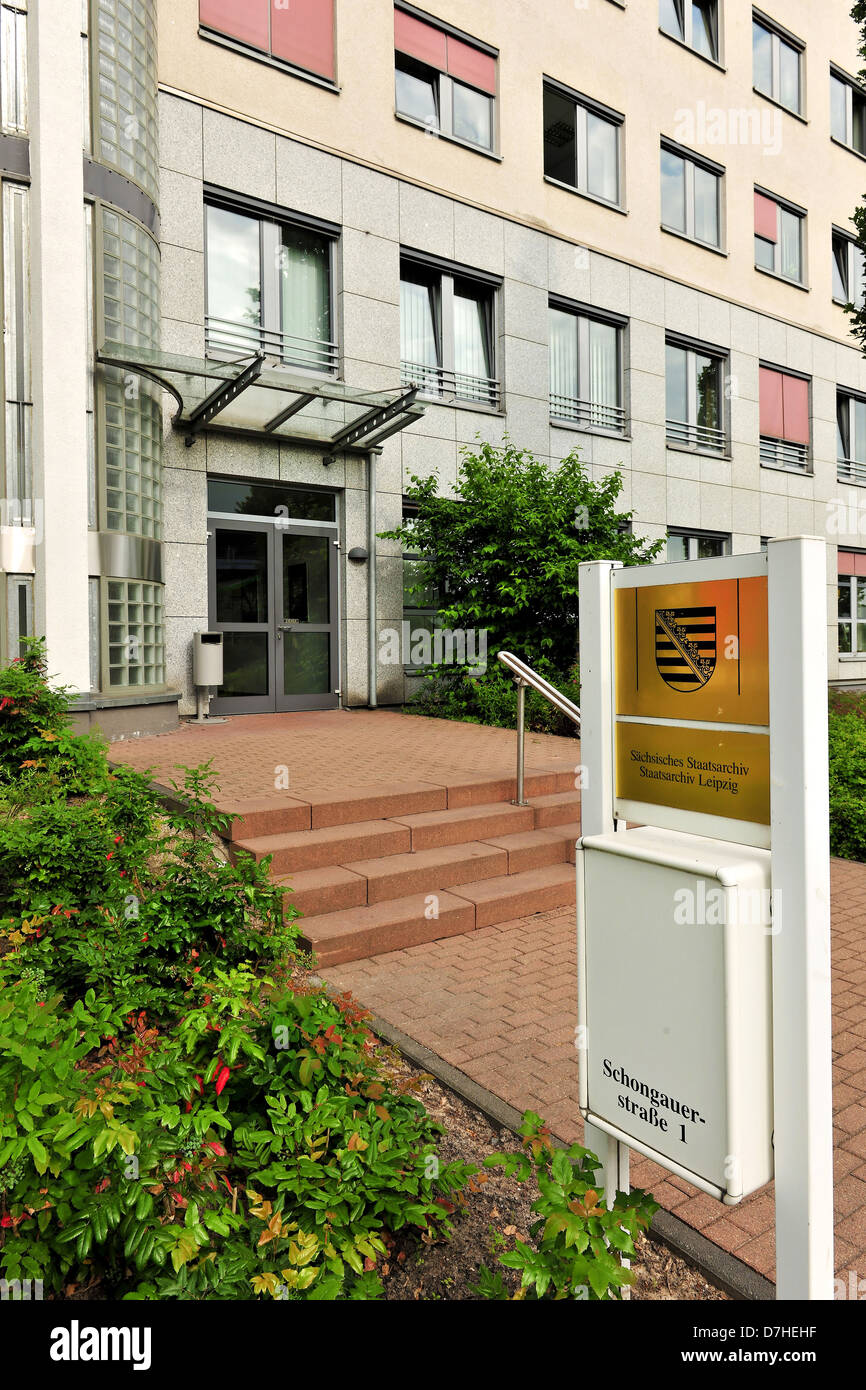 Les Archives de l'état de Saxe à Leipzig Banque D'Images