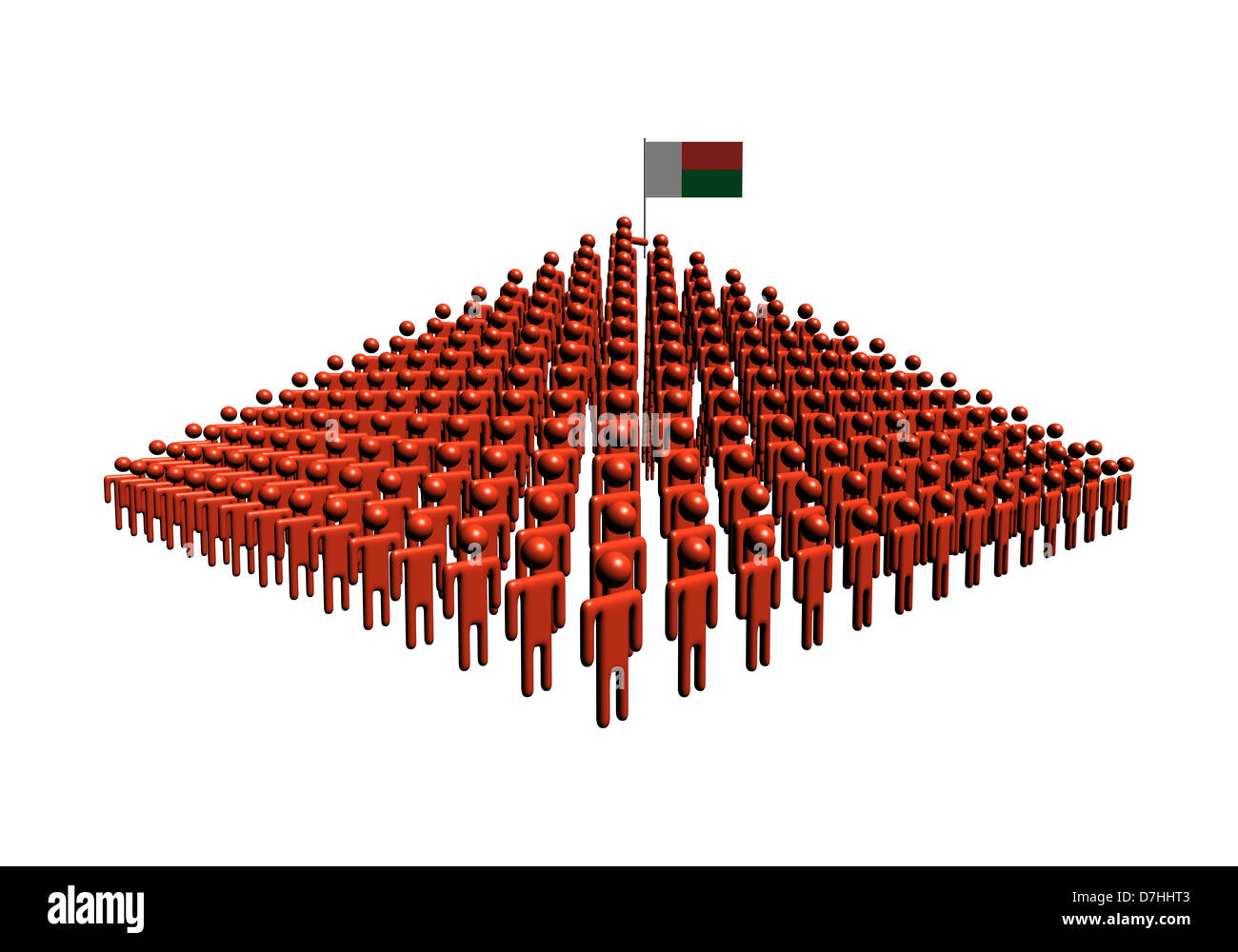 Pyramide de résumé les gens avec l'illustration du pavillon de Madagascar Banque D'Images