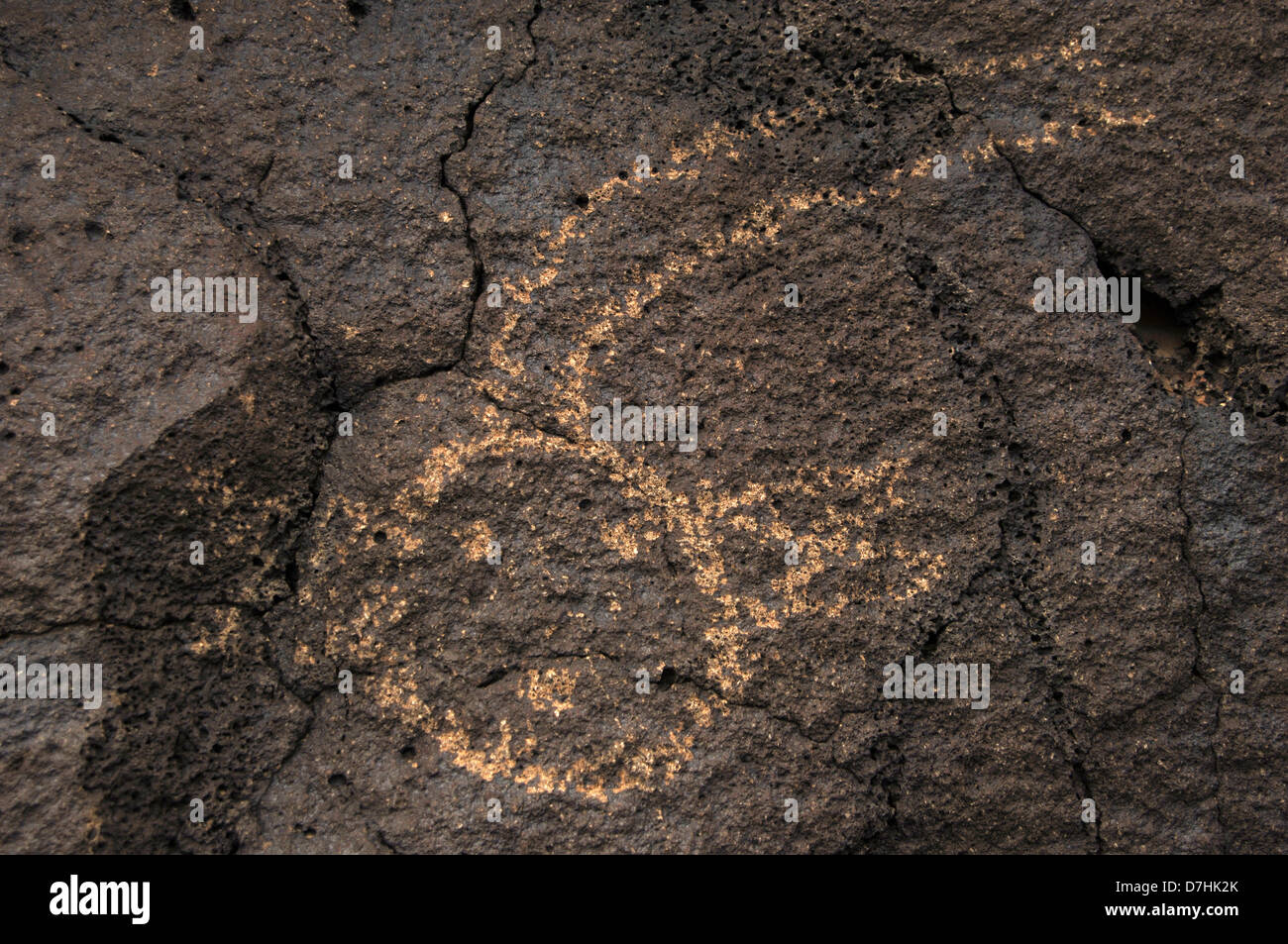 L'art préhistorique USA. Petroglyph National Monument. Boca Negra Canyon. Près de Albuquerque. Le Nouveau Mexique. Banque D'Images