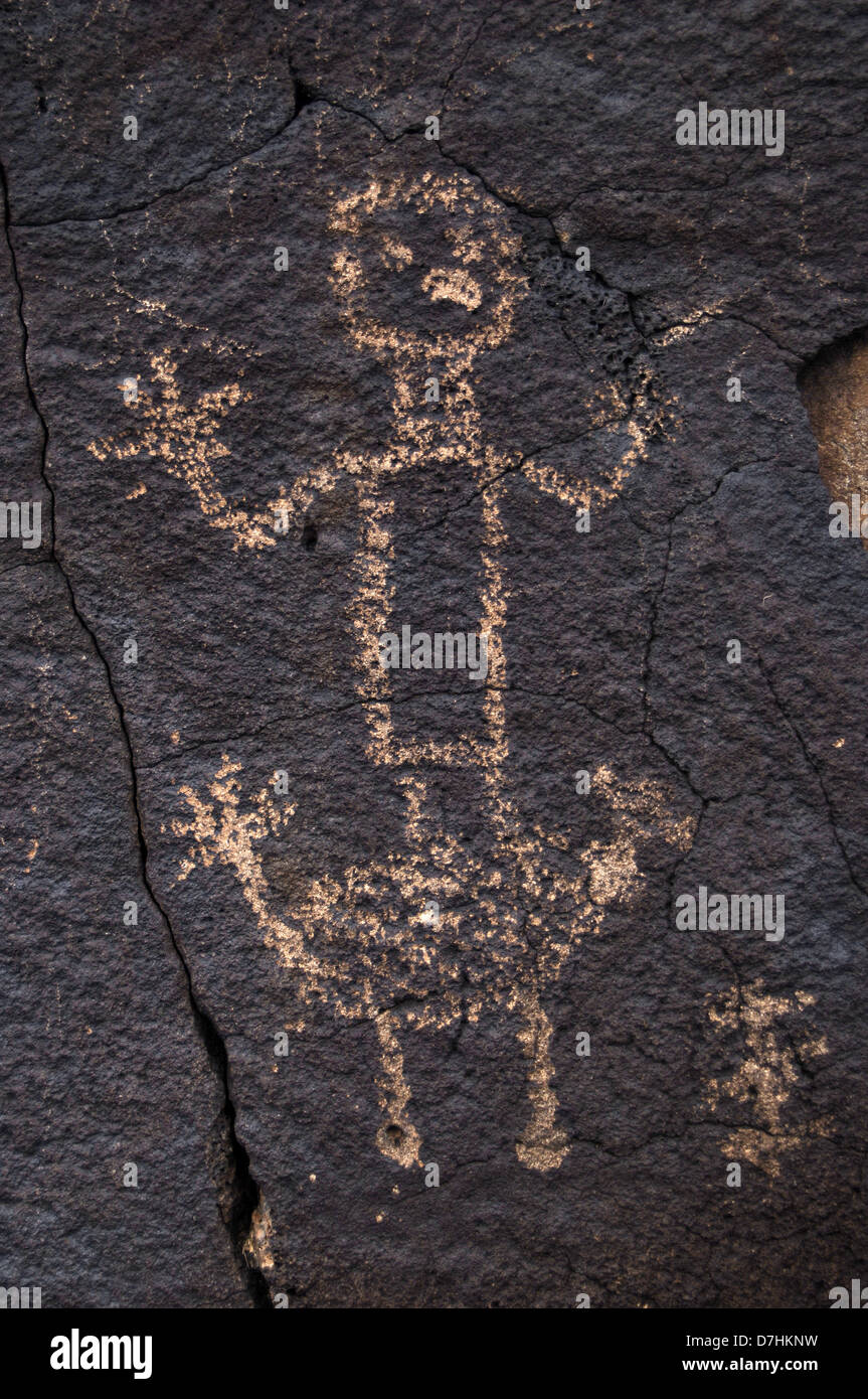 L'art préhistorique USA. Petroglyph National Monument. Boca Negra Canyon. Près de Albuquerque. Le Nouveau Mexique. Banque D'Images