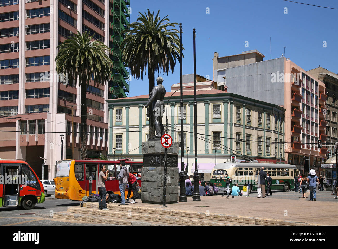 Chili Valparaiso Plaza Anibal Pinto Banque D'Images