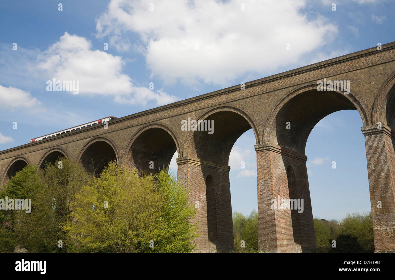 Viaduc Ferroviaire achevé en1849 à Chappel, Essex, Angleterre Banque D'Images