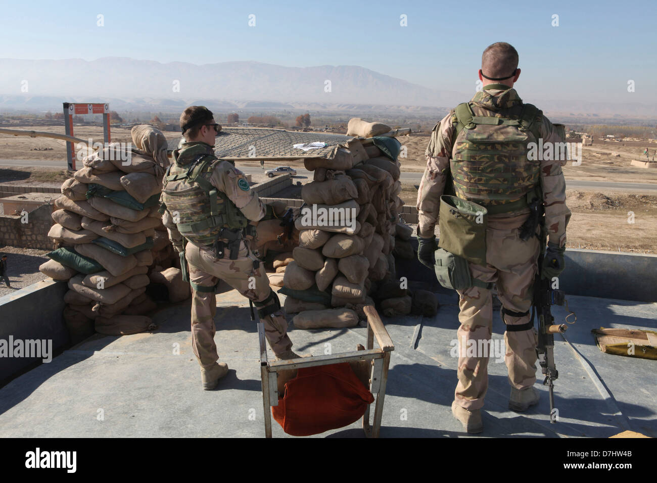 La police afghane être formés par des militaires néerlandais à Kunduz, Afghanistan Banque D'Images