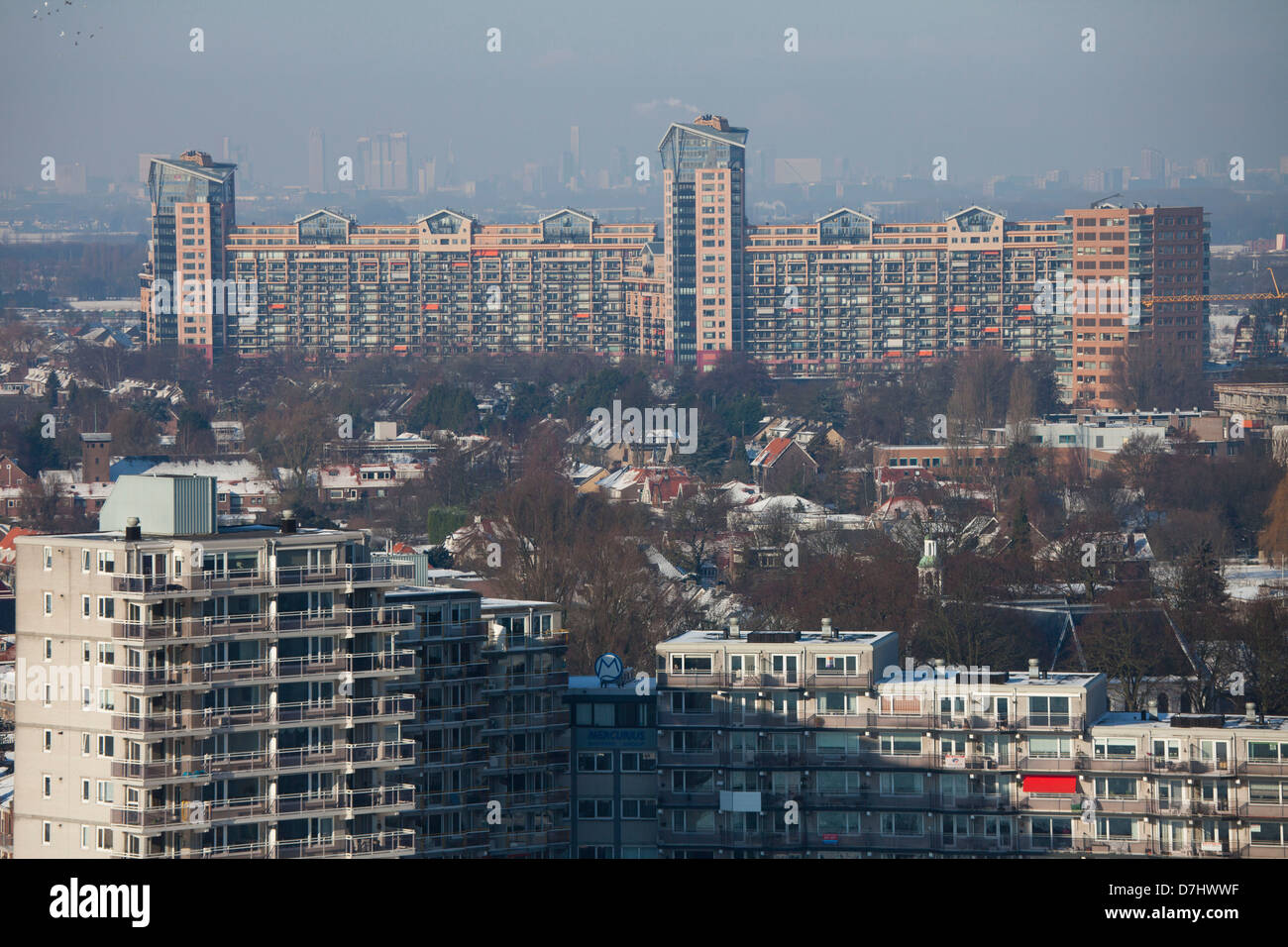 Vue depuis le 'Grote Kerk" à Dordrecht, Pays-Bas Banque D'Images