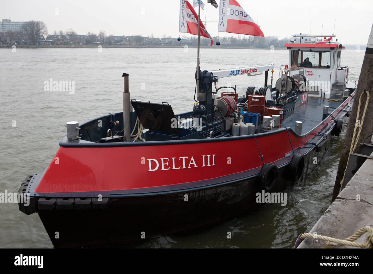 Bateau de carburant aux Pays-Bas Banque D'Images