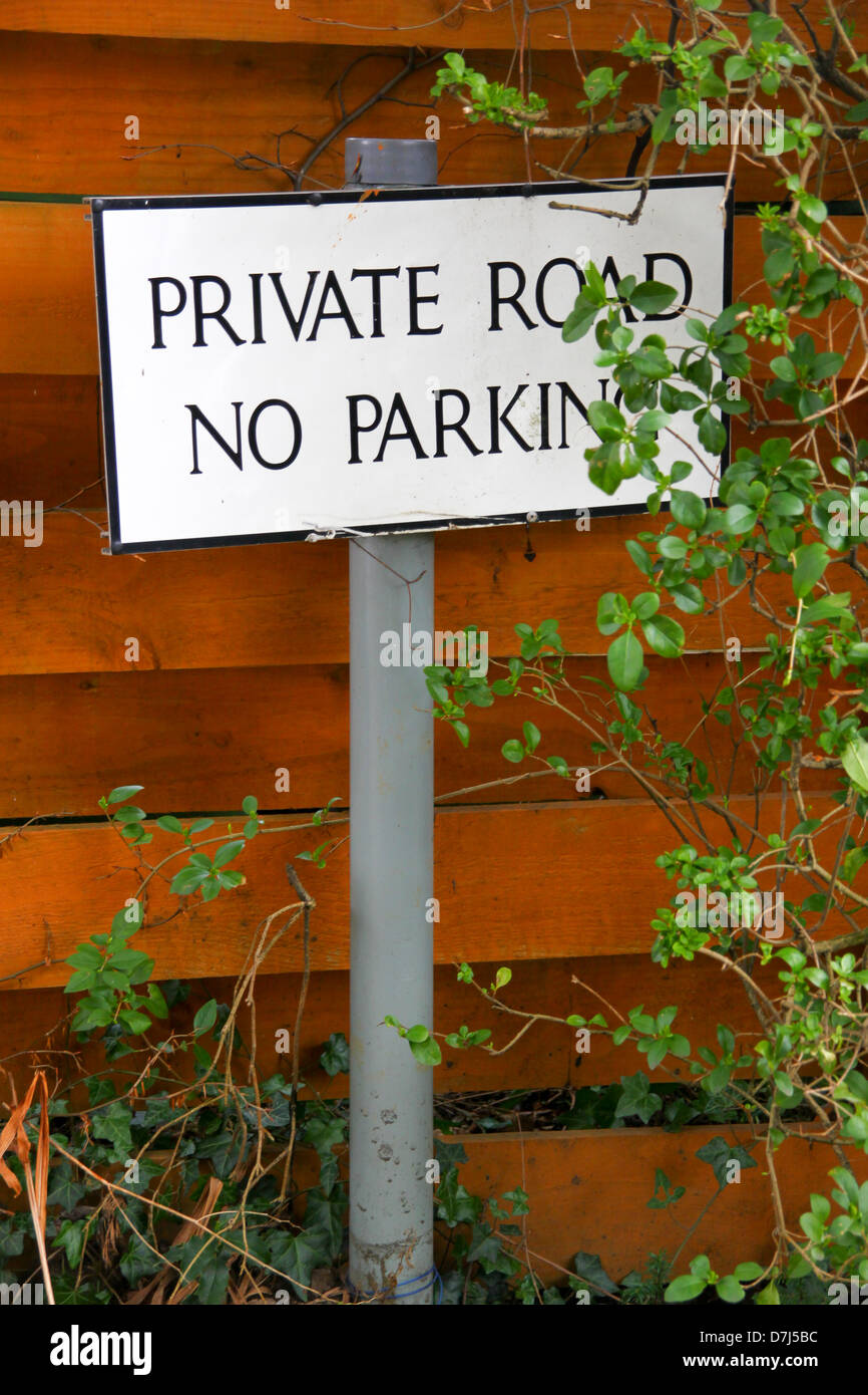 Chemin privé no parking sign Banque D'Images
