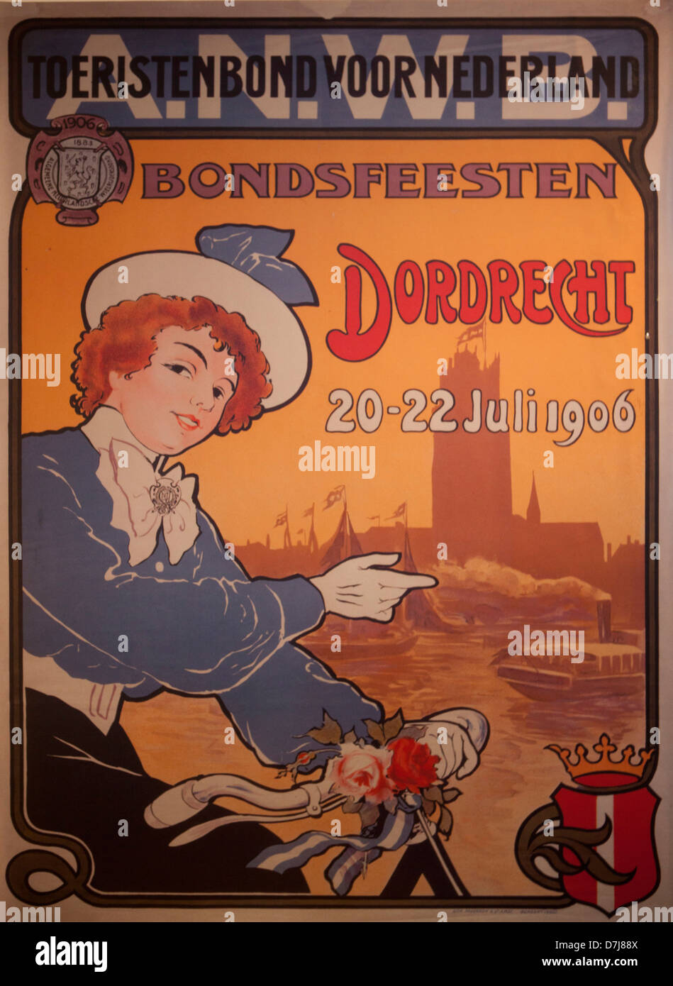 Ancienne affiche de dordrecht, Pays-Bas Banque D'Images