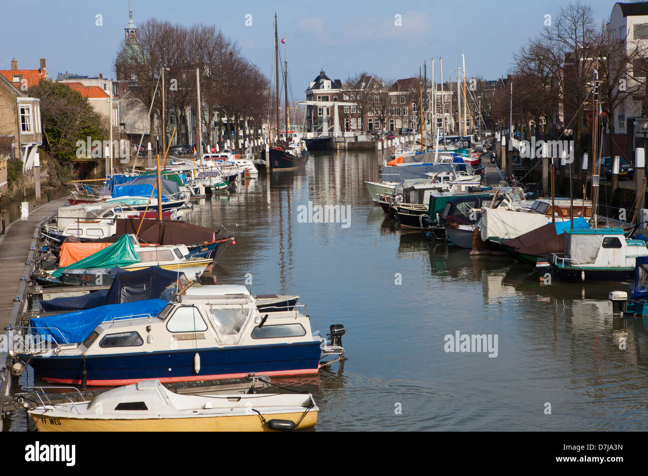 Yacht-bassin dans Dodrecht, Pays-Bas Banque D'Images