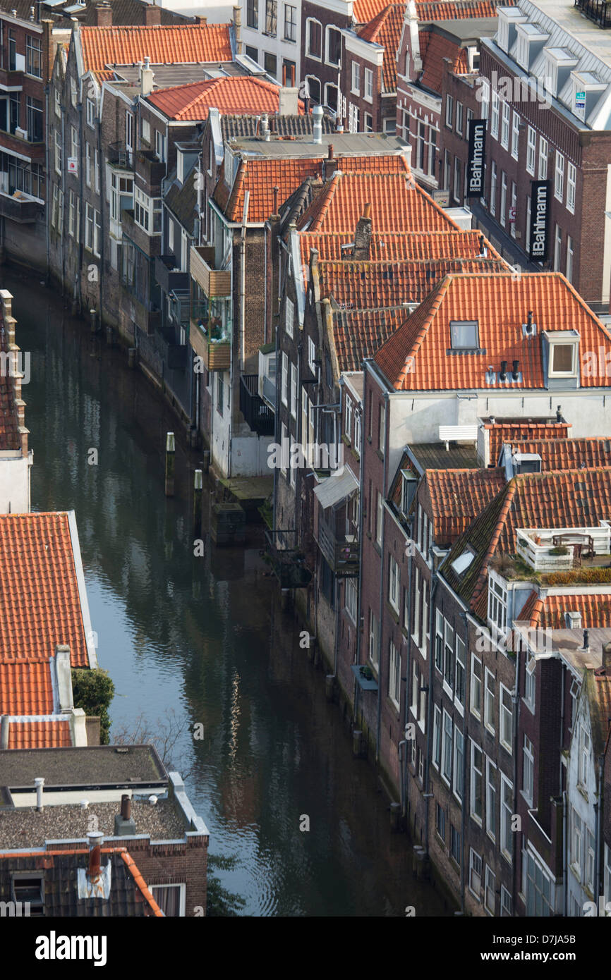 Maisons du canal à Dordrecht, Pays-Bas Banque D'Images