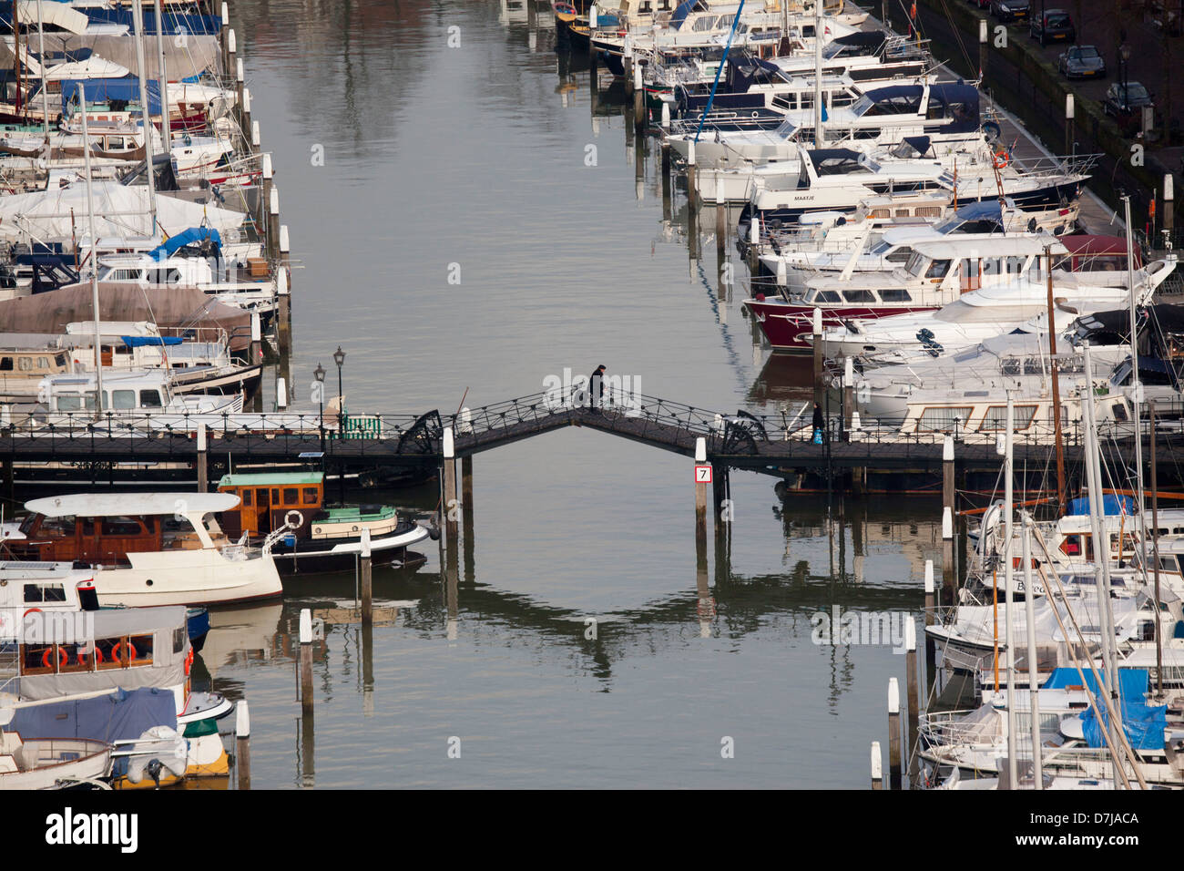 Yacht-bassin dans Dodrecht, Pays-Bas Banque D'Images