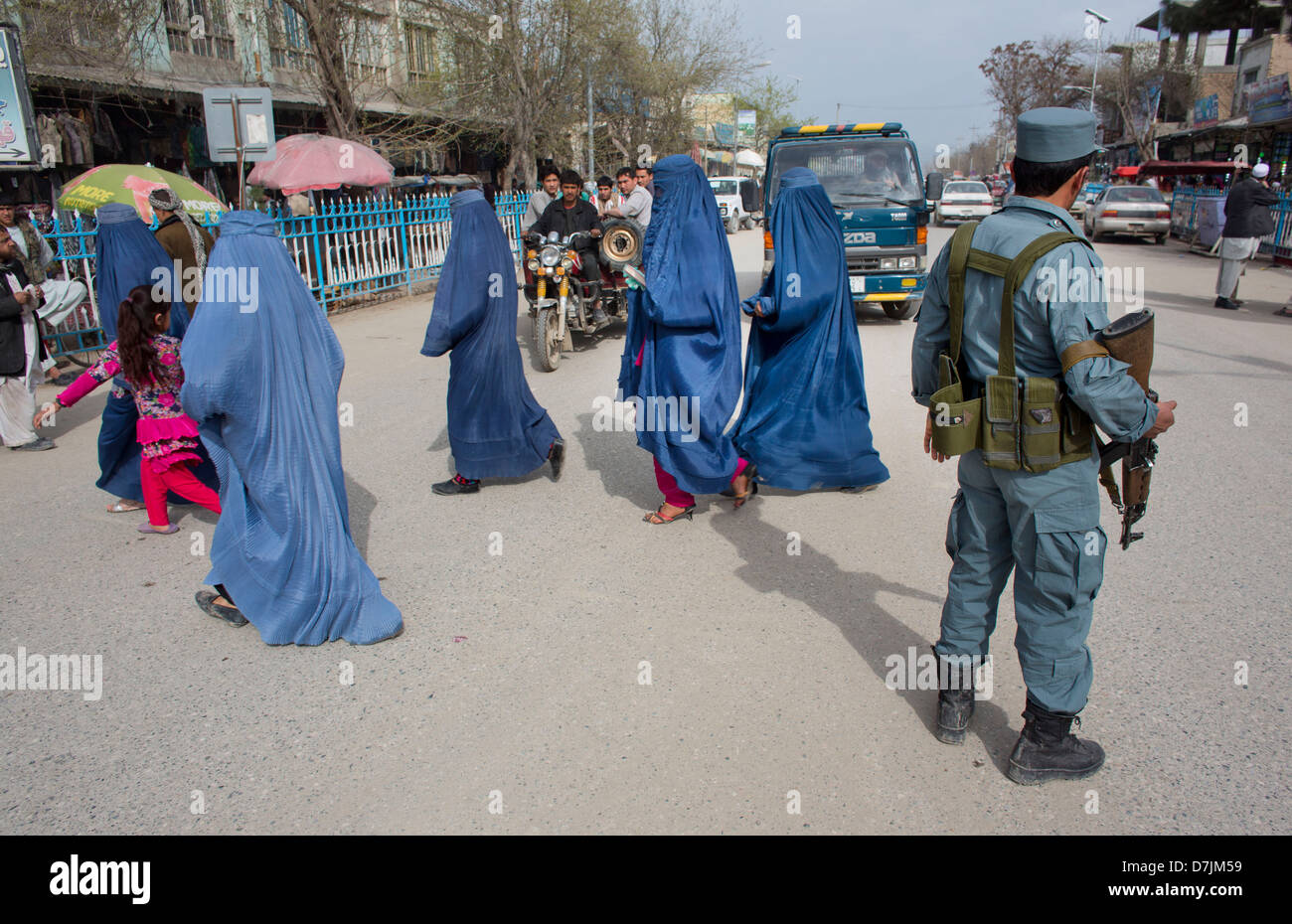La police afghane à Kunduz, Afghanistan Banque D'Images