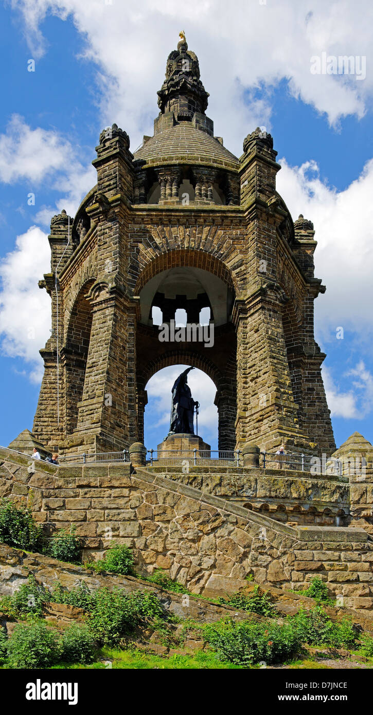 Kaiser-Wilhelm-Denkmal, Imperial Wilhelm's monument à la Porta Westfalica Banque D'Images